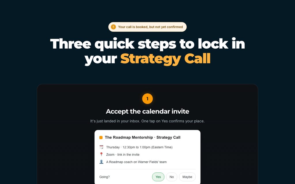 Confirmation page preview