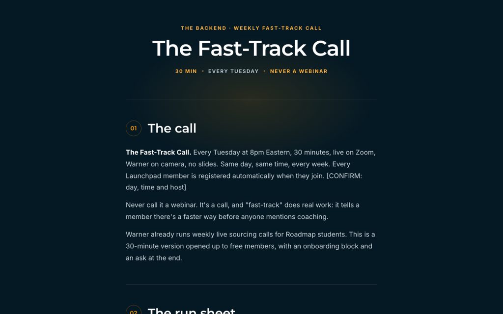 The Fast-Track Call preview